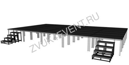 Аренда подиума сцены 10 x 6 метра